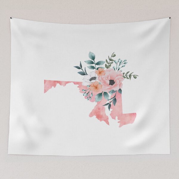 Item preview, Maryland Pink Floral Watercolor - MD designed and sold by randrgiftshop.