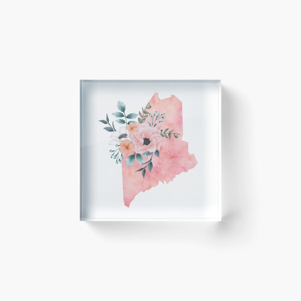 Item preview, Maine Pink Floral Watercolor - ME designed and sold by randrgiftshop.