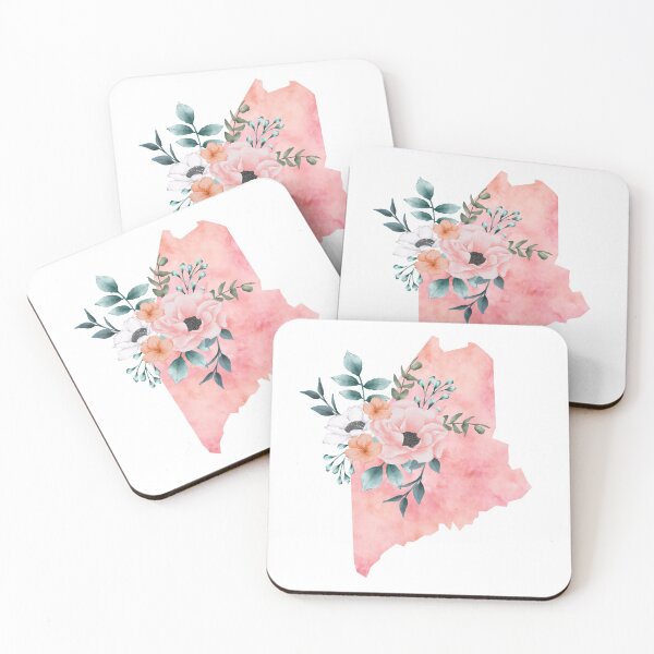 Item preview, Maine Pink Floral Watercolor - ME designed and sold by randrgiftshop.