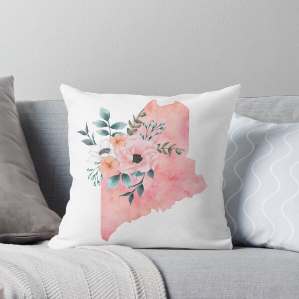 Item preview, Maine Pink Floral Watercolor - ME designed and sold by randrgiftshop.