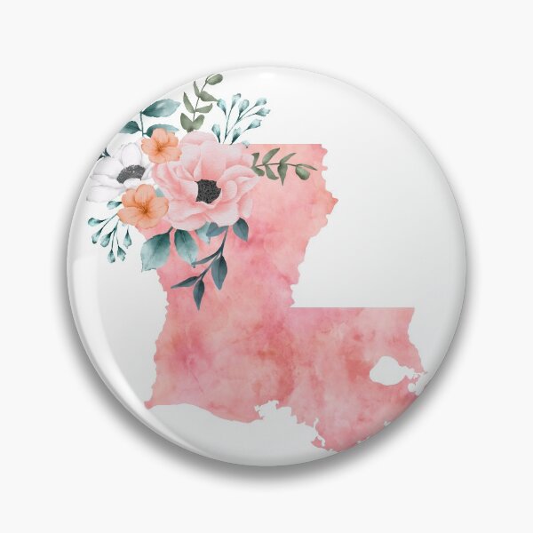 Item preview, Louisiana Pink Floral Watercolor - LA designed and sold by randrgiftshop.