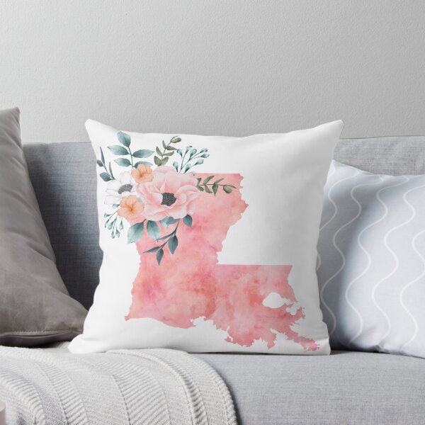 Item preview, Louisiana Pink Floral Watercolor - LA designed and sold by randrgiftshop.