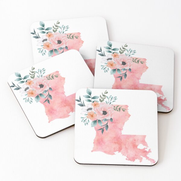 Item preview, Louisiana Pink Floral Watercolor - LA designed and sold by randrgiftshop.