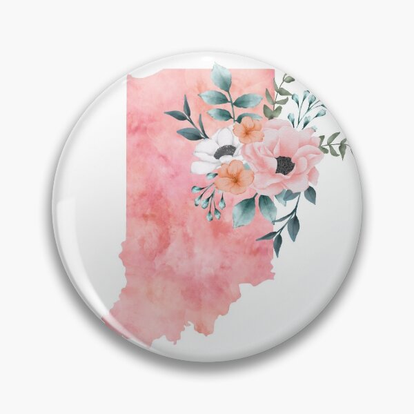 Item preview, Indiana Pink Floral Watercolor - IN designed and sold by randrgiftshop.