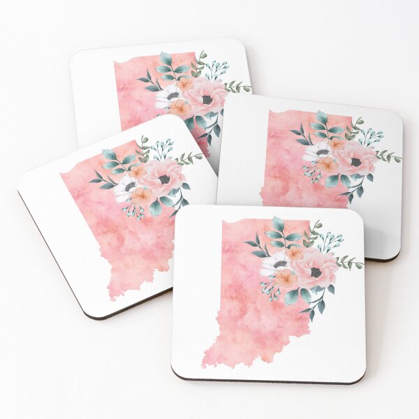 Item preview, Indiana Pink Floral Watercolor - IN designed and sold by randrgiftshop.