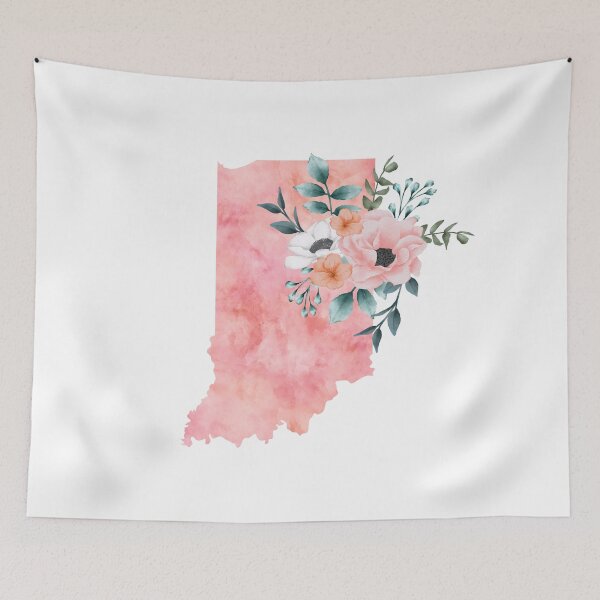 Item preview, Indiana Pink Floral Watercolor - IN designed and sold by randrgiftshop.