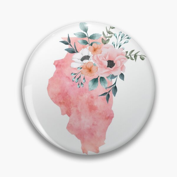 Item preview, Illinois Pink Floral Watercolor - IL designed and sold by randrgiftshop.