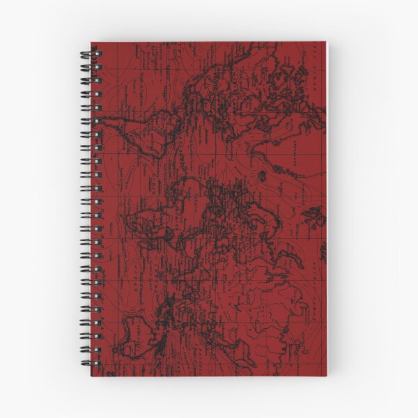 Item preview, World Map (1899) Dark Red & Black  designed and sold by BravuraMedia.