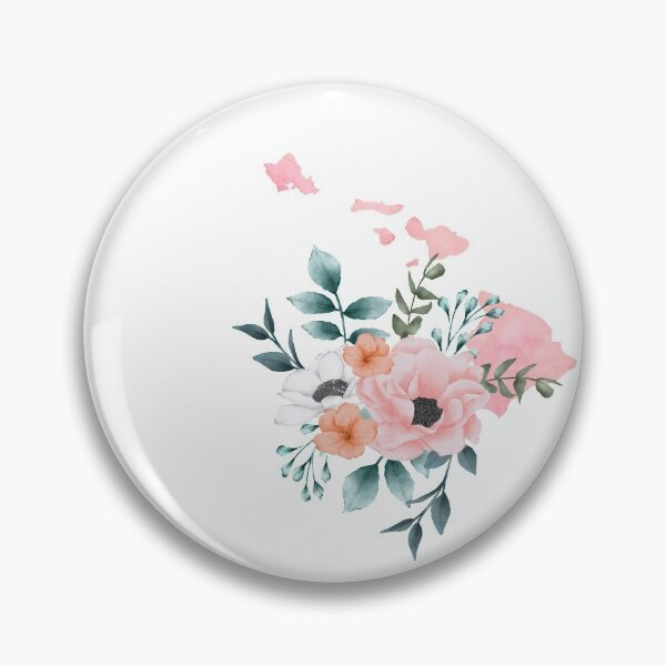 Item preview, Hawaii Pink Floral Watercolor - HI designed and sold by randrgiftshop.