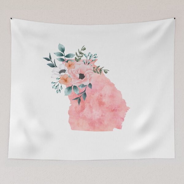 Item preview, Georgia Pink Floral Watercolor - GA designed and sold by randrgiftshop.