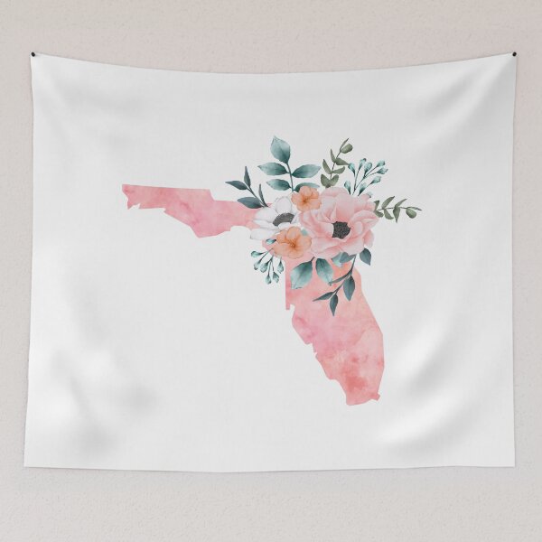 Item preview, Florida Pink Floral Watercolor - FL designed and sold by randrgiftshop.