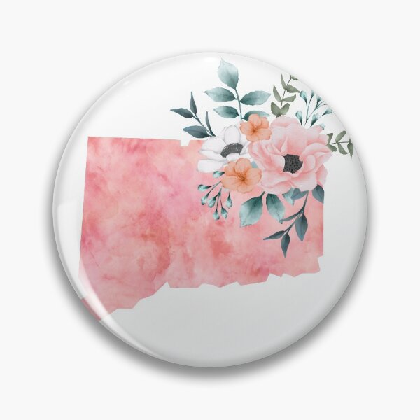 Item preview, Connecticut Pink Floral Watercolor - CT designed and sold by randrgiftshop.