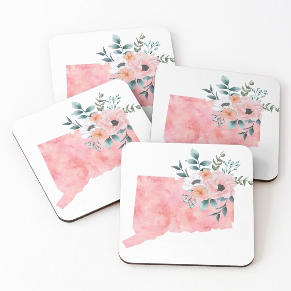 Item preview, Connecticut Pink Floral Watercolor - CT designed and sold by randrgiftshop.