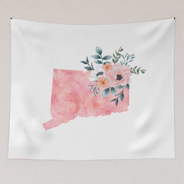 Item preview, Connecticut Pink Floral Watercolor - CT designed and sold by randrgiftshop.