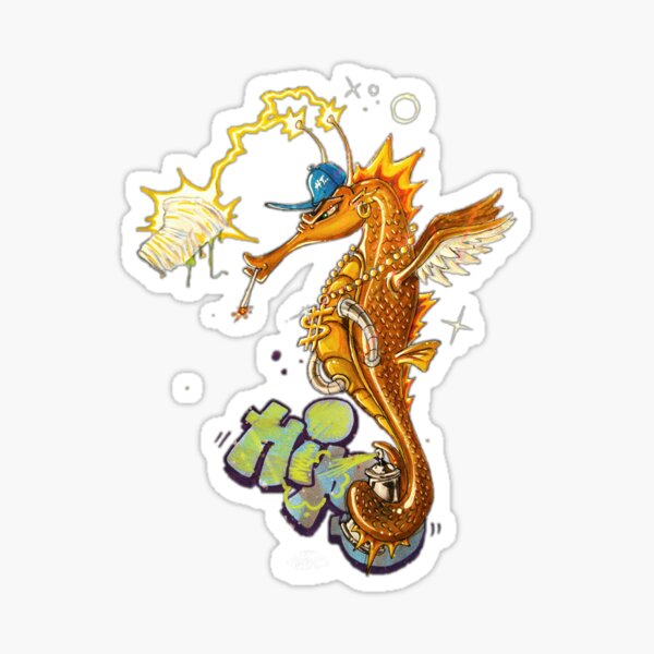 Seahorse save the sea Sticker
