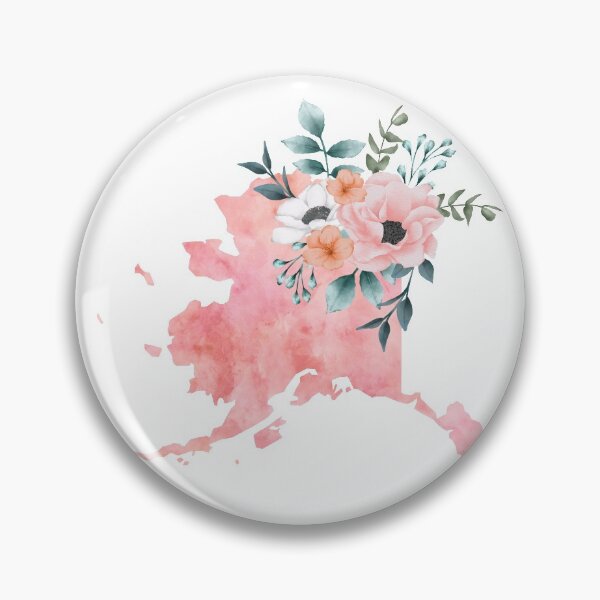 Item preview, Alaska Pink Floral Watercolor - AK designed and sold by randrgiftshop.