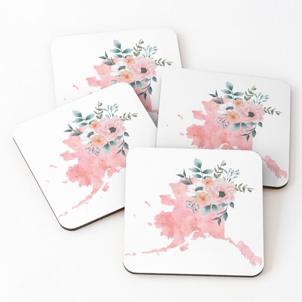 Item preview, Alaska Pink Floral Watercolor - AK designed and sold by randrgiftshop.