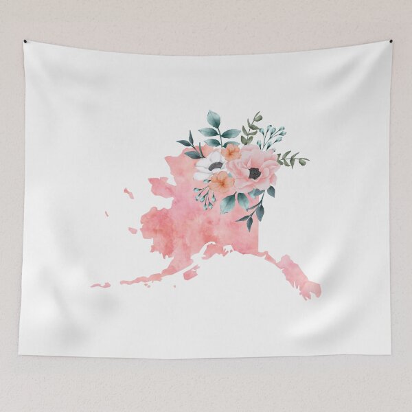 Item preview, Alaska Pink Floral Watercolor - AK designed and sold by randrgiftshop.
