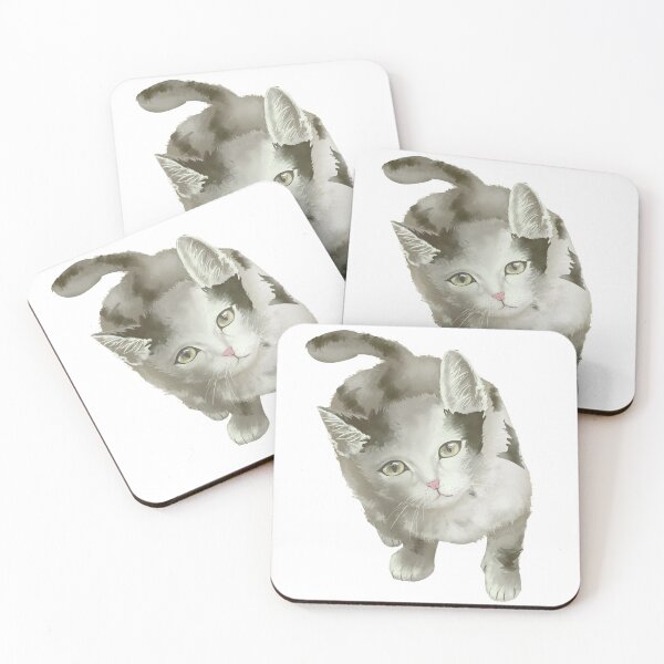 Item preview, Realistic Cute Painted Grey Cat designed and sold by Cat2D.