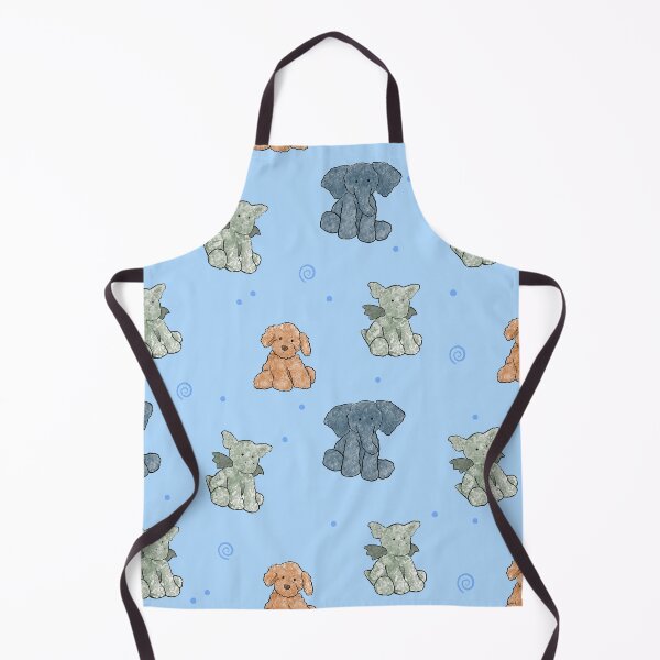 Item preview, stuffed animal pattern blue designed and sold by Sara Frane.