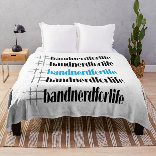 Item preview, #bandnerdforlife with blue center black surround and flute hashtag designed and sold by AliCatOriginals.