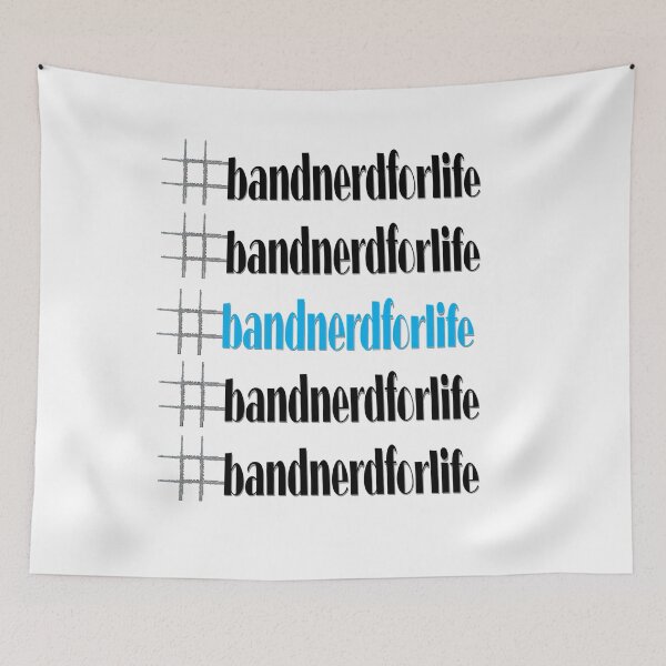Item preview, #bandnerdforlife with blue center black surround and flute hashtag designed and sold by AliCatOriginals.