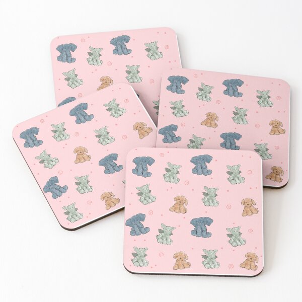 Item preview, stuffed animal pattern pink designed and sold by Sara Frane.