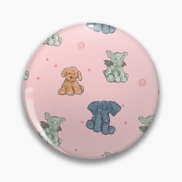 Item preview, stuffed animal pattern pink designed and sold by Sara Frane.