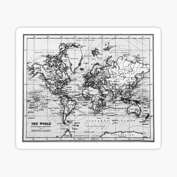 Item preview, World Map (1899) White & Black  designed and sold by BravuraMedia.