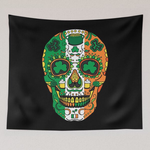 Item preview, Day Of The Dead Irish Sugar Skull St Patricks Day Shirt.png designed and sold by HeikeKoenig.