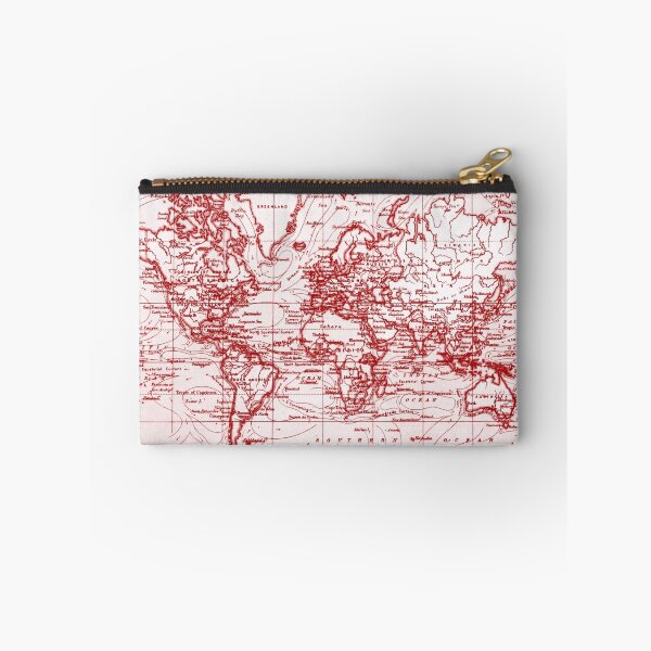 Item preview, World Map (1899) White & Red designed and sold by BravuraMedia.