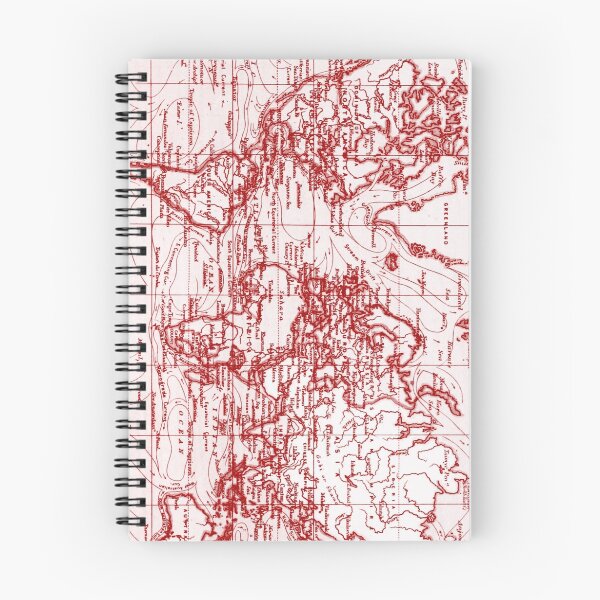 Item preview, World Map (1899) White & Red designed and sold by BravuraMedia.