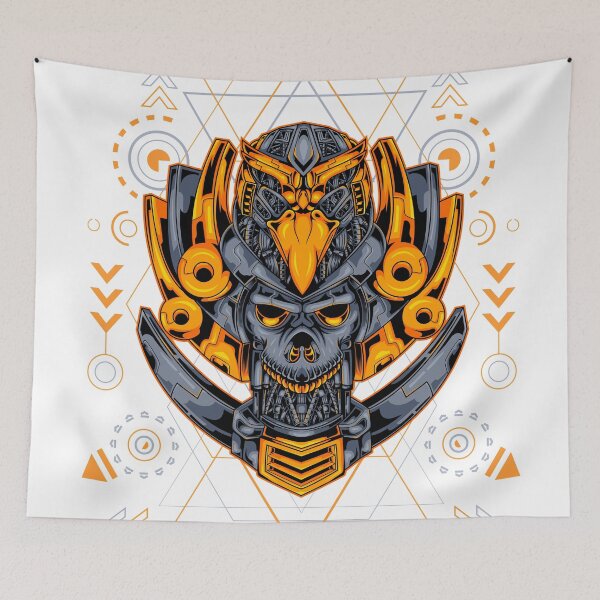 Item preview, Sacred Geometry Skull Samurai Bird Robot designed and sold by JTS STORE.