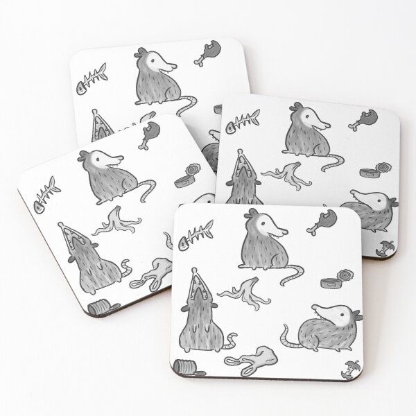 Item preview, Greyscale opossum party designed and sold by Breezeworks.