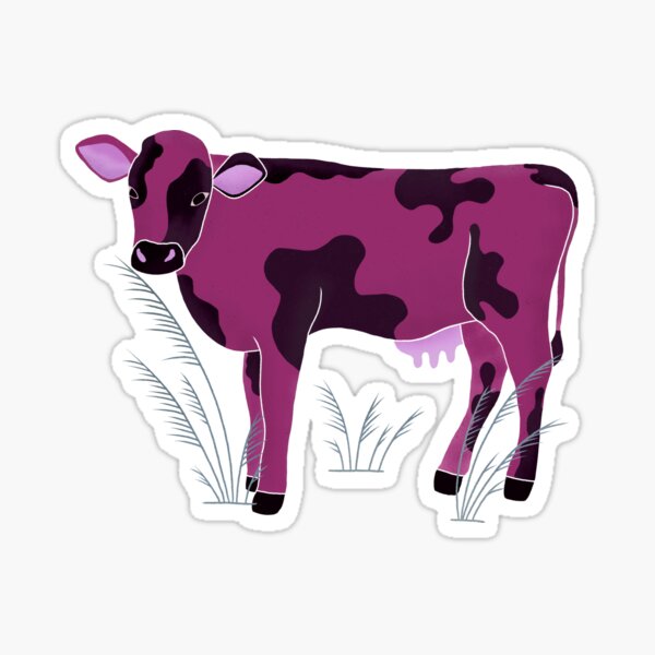 Cute and lovely purple cow Sticker for Sale by Manarshii