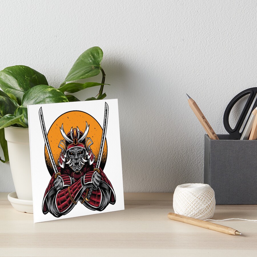 Samurai Holding Dual Katana Art