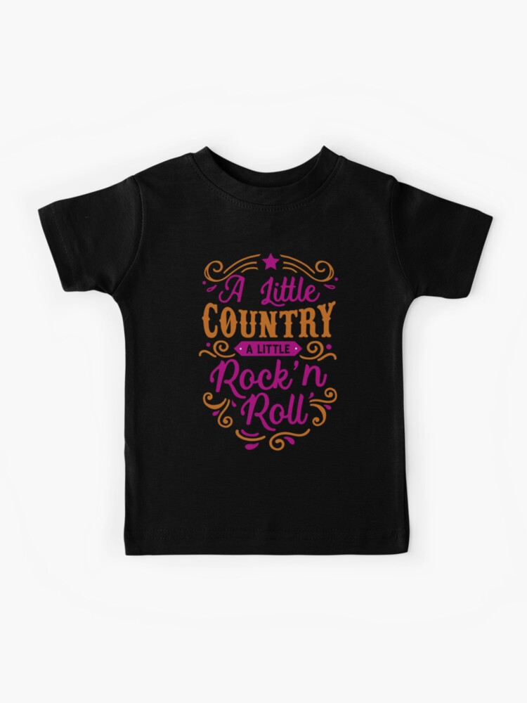 Rock & Roll Cowgirl Children's Rainbow Baseball T-Shirt