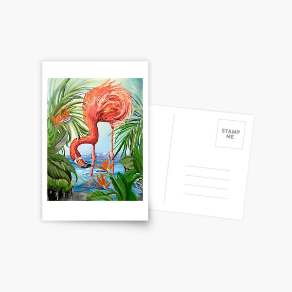 Flamingo Beach Revisited Postcard