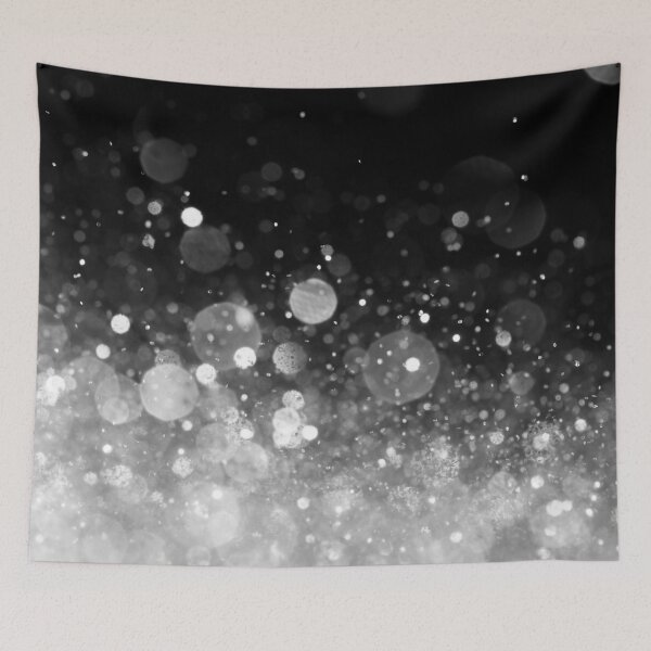 Item preview, Abstract white shiny lights on black background II designed and sold by fowons.