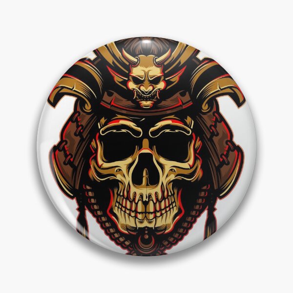 Item preview, Golden Samurai Skull Art designed and sold by JTS STORE.
