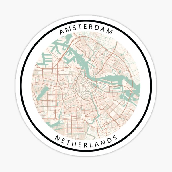 Item preview, Amsterdam, Netherlands Map (Theme 2) designed and sold by Mapnify.
