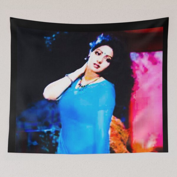 Item preview, SriDevi in blue sari designed and sold by Rritu.