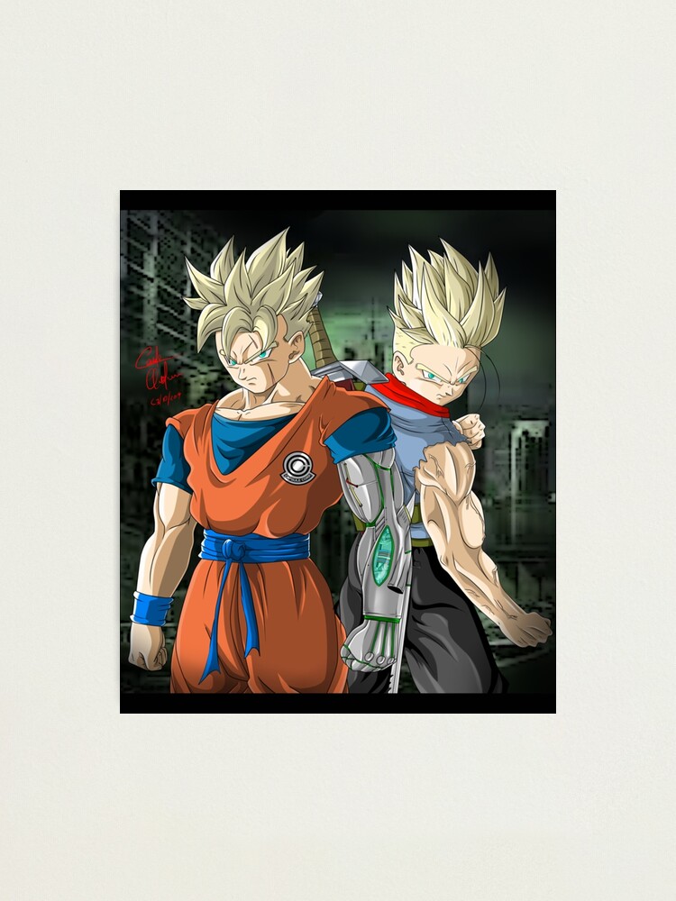 Future Trunks ssj2 and future Gohan cyborg Drago ball super Classic  TShirt216 | Photographic Print