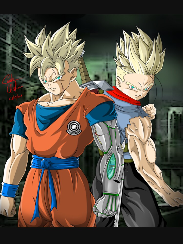 Future Trunks ssj2 and future Gohan cyborg Drago ball super Classic  TShirt216 | Photographic Print