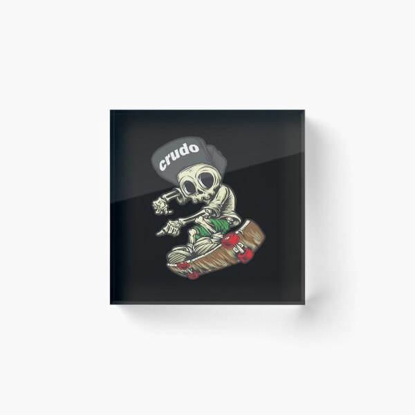 Item preview, Gray Cap Crudo Skater Skateboarder Skeleton designed and sold by CrudoMerch.