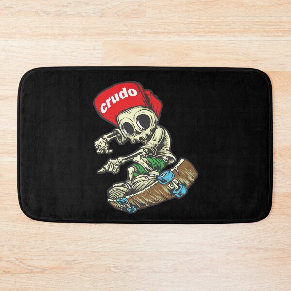 Item preview, Red Cap Crudo Skater Skateboarder Skeleton designed and sold by CrudoMerch.