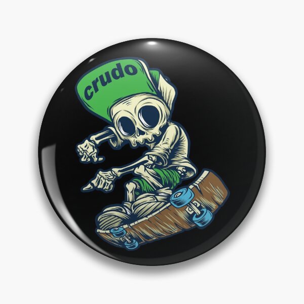 Item preview, Green Cap Crudo Skater Skateboarder Skeleton designed and sold by CrudoMerch.
