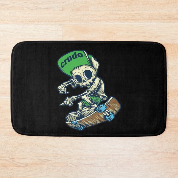 Item preview, Green Cap Crudo Skater Skateboarder Skeleton designed and sold by CrudoMerch.