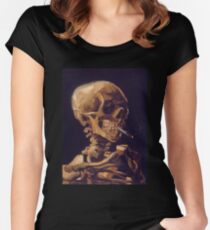 Vincent Van Goghs "Schädel mit brennender Zigarette" Tailliertes Rundhals-Shirt