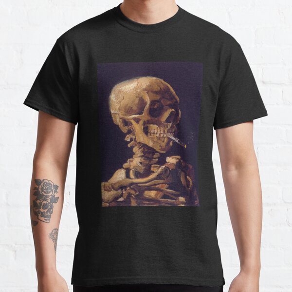 'El cráneo con un cigarrillo encendido' de Vincent Van Gogh Camiseta clásica